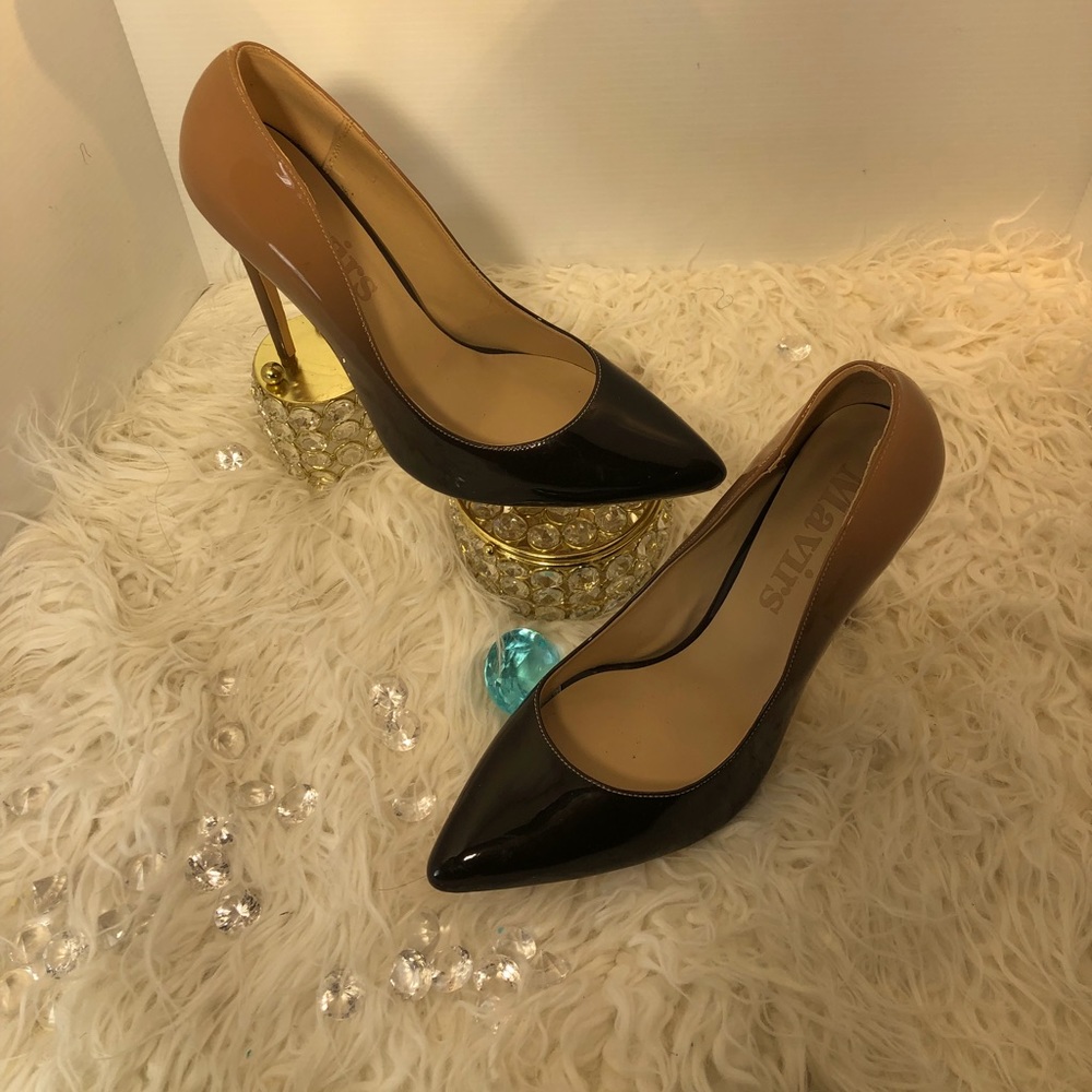 Mavirs Tan to Black Ombre Heels